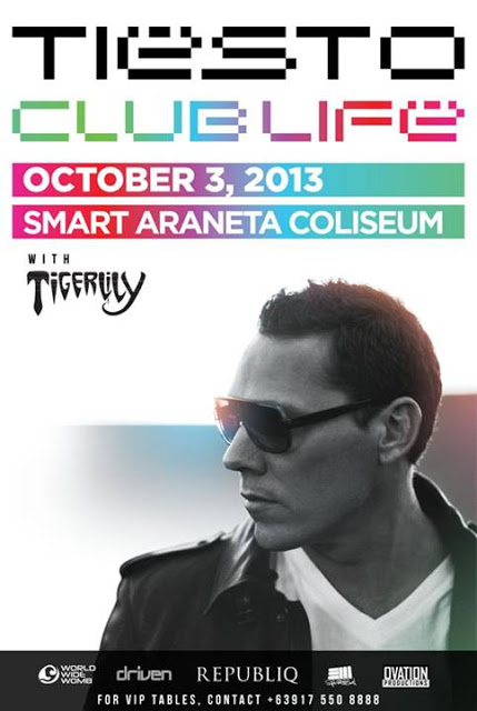 Tiesto & Tigerlily: Oct. 3 at Smart Araneta Coliseum
