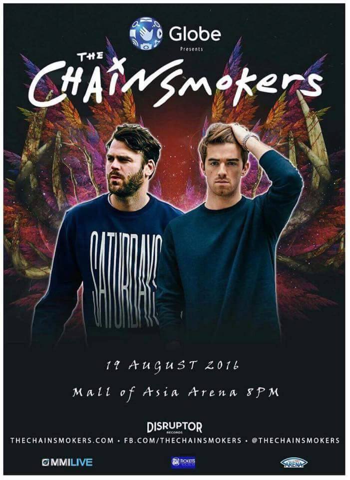 The Chainsmokers | Manila 2016 | August 19, 2016 | Mall of Asia Arena, Pasay City&nbsp;Philippines